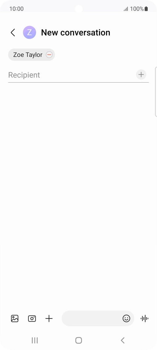 Press the text input field and write the text for your SMS. Press the text input field and write the text for your SMS.