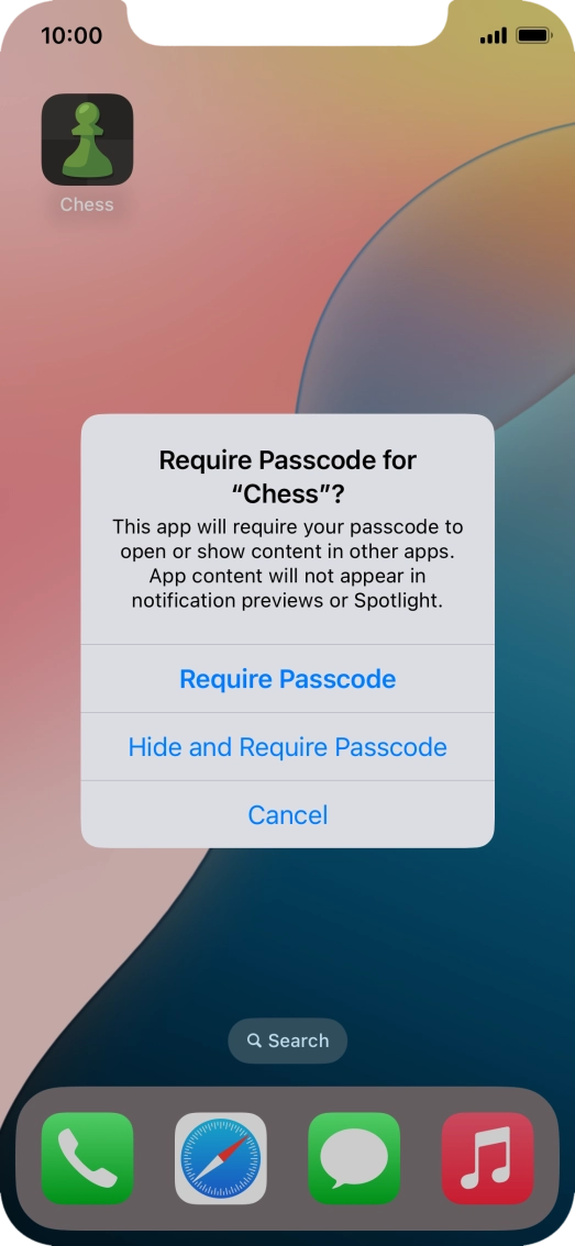 Press Require Passcode. Press Require Passcode.