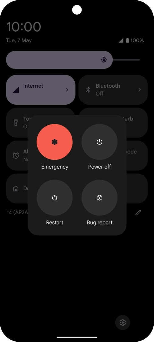Press Power off. Press Power off.