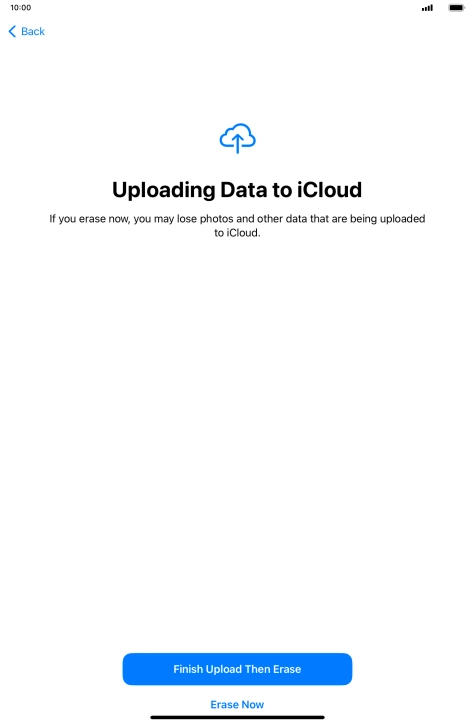 Press the required setting. Press the required setting.