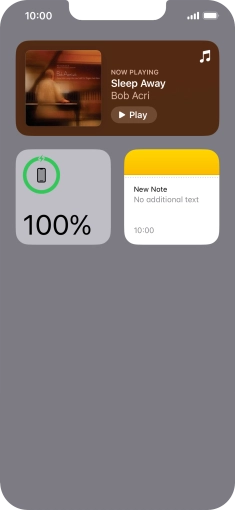 Slide your finger up or down on the screen to see more widgets. Slide your finger up or down on the screen to see more widgets.