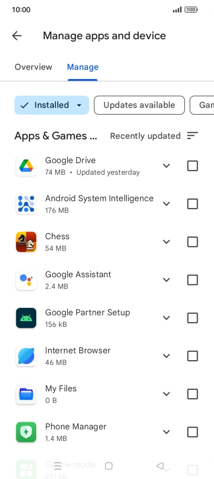 Press the required app. Press the required app.