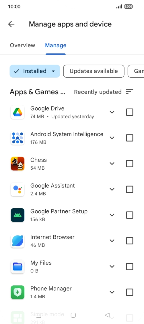 Press the required app. Press the required app.