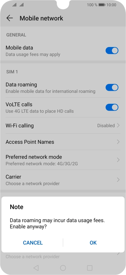If you turn on the function, press OK. If you turn on the function, press OK.