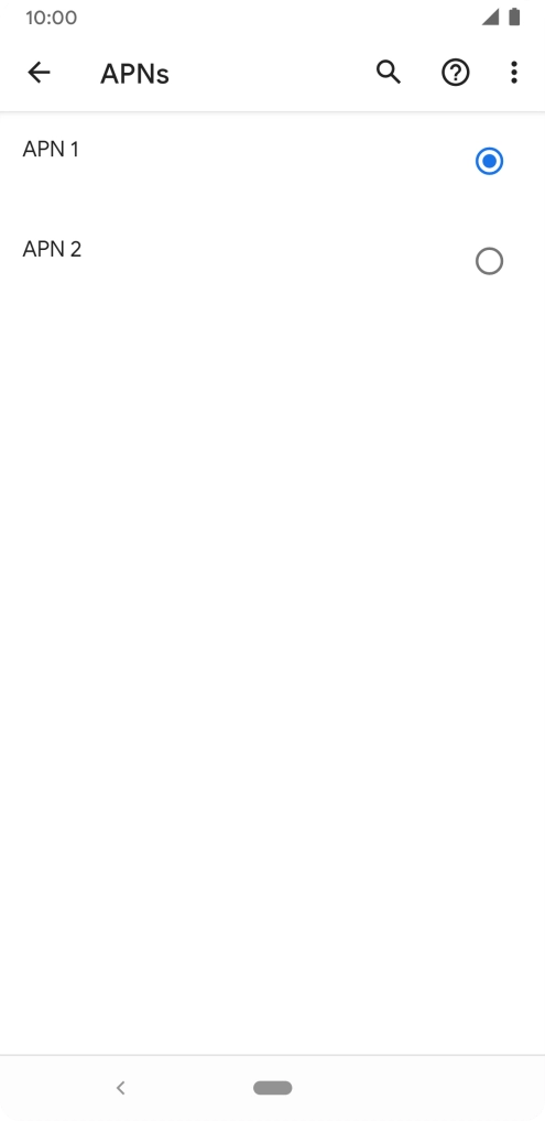 Press the field next to the required data connection to activate it. Press the field next to the required data connection to activate it.