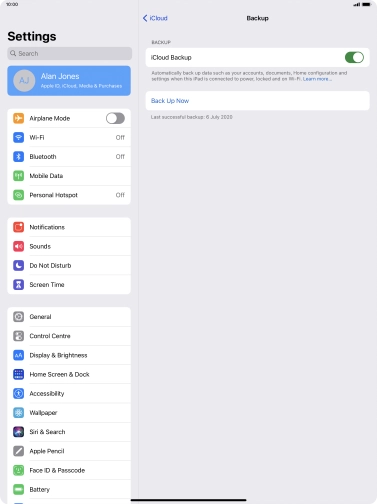 Press Back Up Now and wait while the tablet memory is backed up. Press Back Up Now and wait while the tablet memory is backed up.
