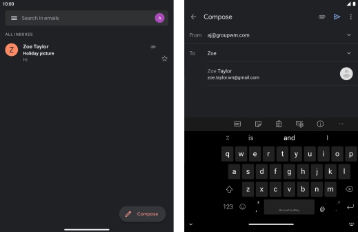 Press the required contact. Press the required contact.