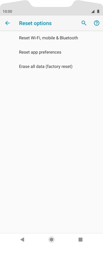 Press Erase all data (factory reset). Press Erase all data (factory reset).