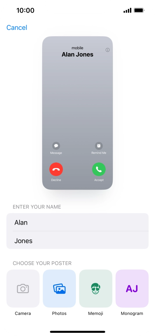Press the required category and follow the instructions on the screen to select and save the required picture to your Contact Poster. Press the required category and follow the instructions on the screen to select and save the required picture to your Contact Poster.