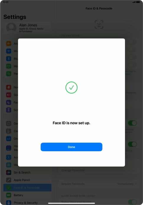Press Done. If you haven't previously selected a lock code, key in a code of your own choice twice. Press Done. If you haven't previously selected a lock code, key in a code of your own choice twice.