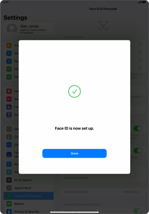 Press Done. If you haven't previously selected a lock code, key in a code of your own choice twice. Press Done. If you haven't previously selected a lock code, key in a code of your own choice twice.