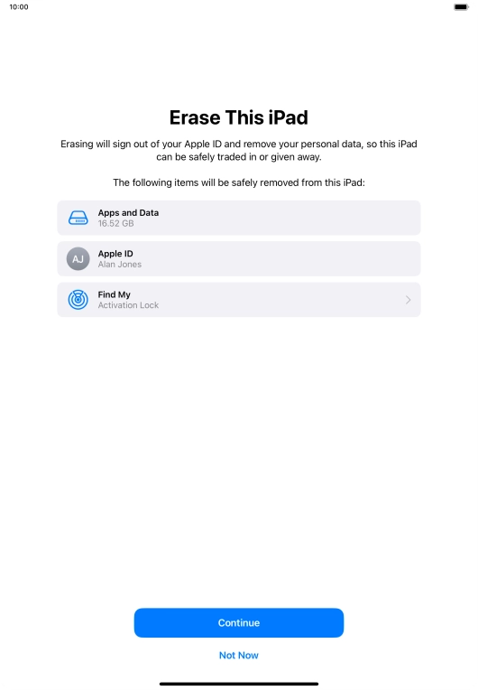 Press Continue. Press Continue.