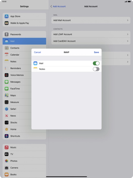Press Save. Your email account has now been set up. To select more settings for incoming and outgoing server, proceed with the following steps. Press Save. Your email account has now been set up. To select more settings for incoming and outgoing server, proceed with the following steps.