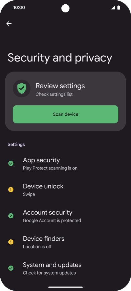 Press Device unlock. Press Device unlock.