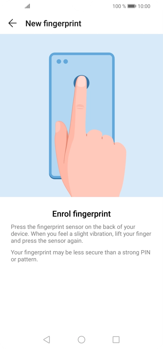 Follow the instructions on the screen to create the phone lock code using your fingerprint. Follow the instructions on the screen to create the phone lock code using your fingerprint.