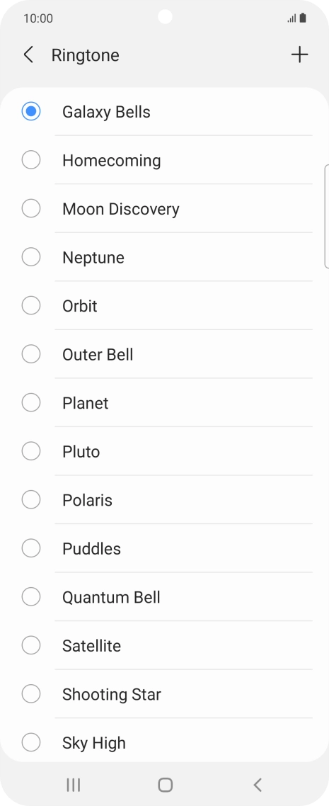 Press the add ring tone icon. Press the add ring tone icon.
