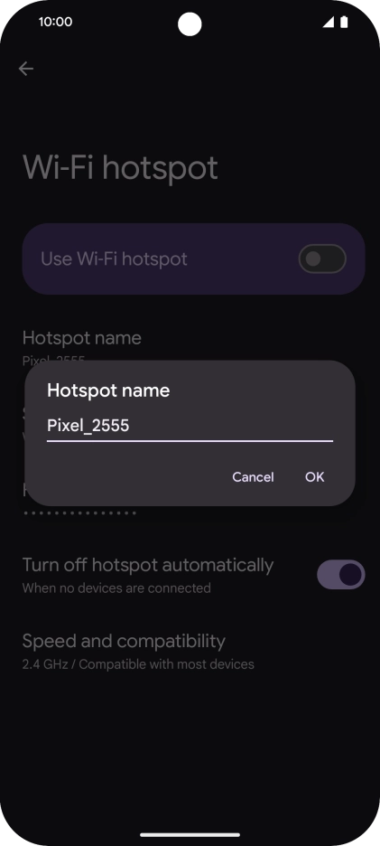 Key in the required Wi-Fi hotspot name and press OK. Key in the required Wi-Fi hotspot name and press OK.