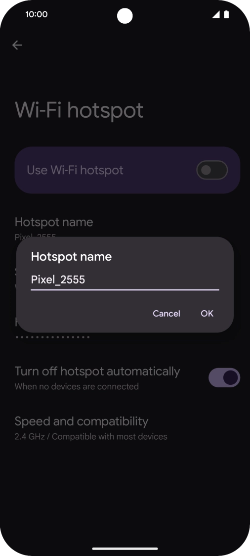 Key in the required Wi-Fi hotspot name and press OK. Key in the required Wi-Fi hotspot name and press OK.