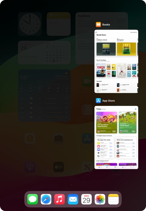 Slide upwards on the required application to end it. Slide upwards on the required application to end it.