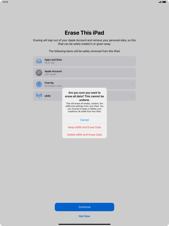Press the required setting. Press the required setting.