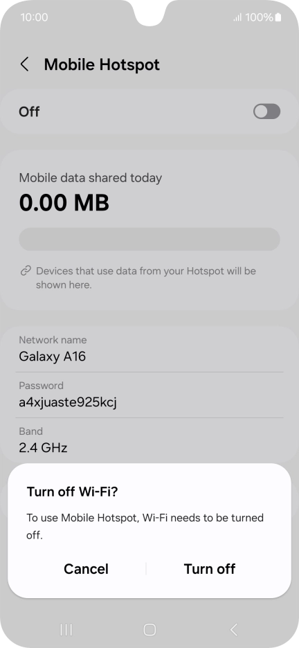 Press Turn off. Press Turn off.