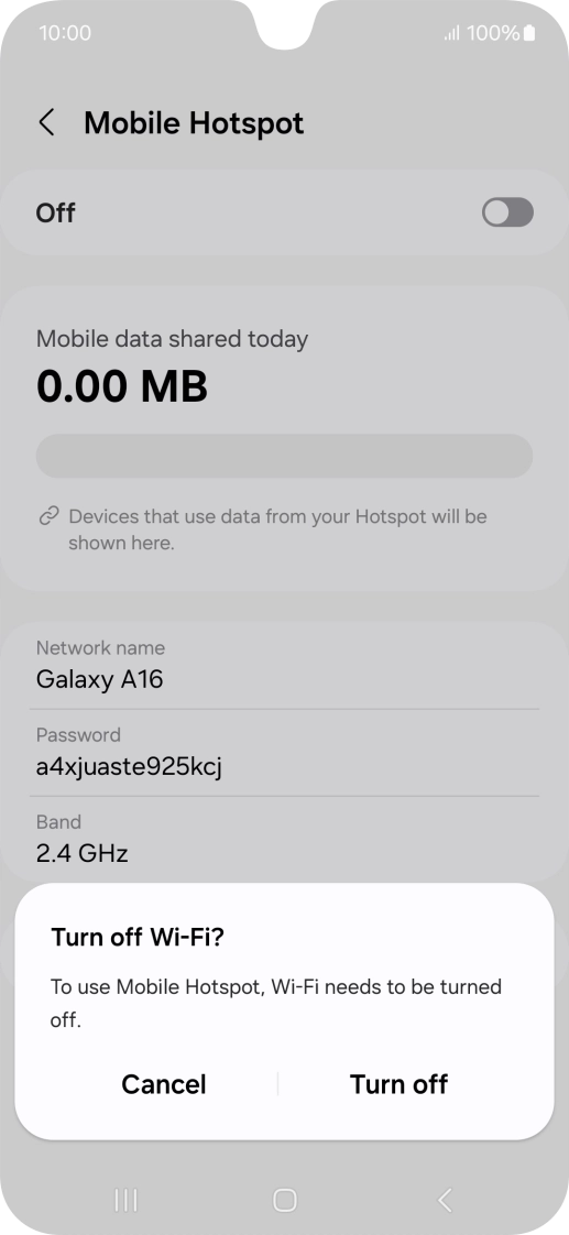 Press Turn off. Press Turn off.