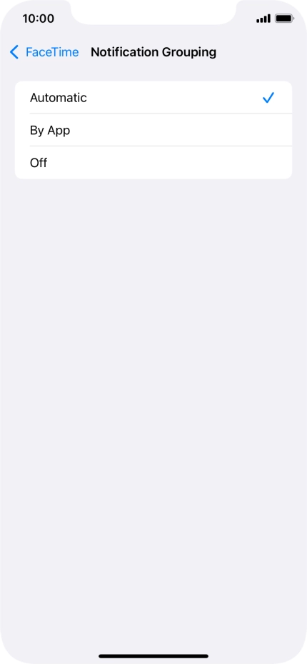 Press the required setting. Press the required setting.