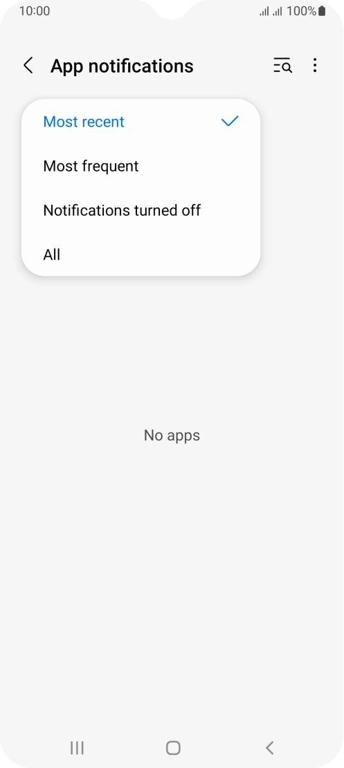 Press the required setting. Press the required setting.