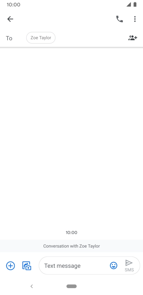 Press the text input field and write the text for your SMS. Press the text input field and write the text for your SMS.