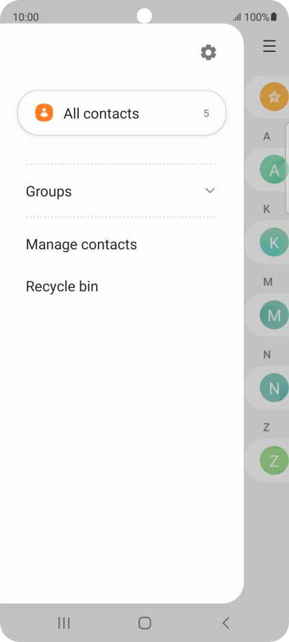 Press Manage contacts. Press Manage contacts.