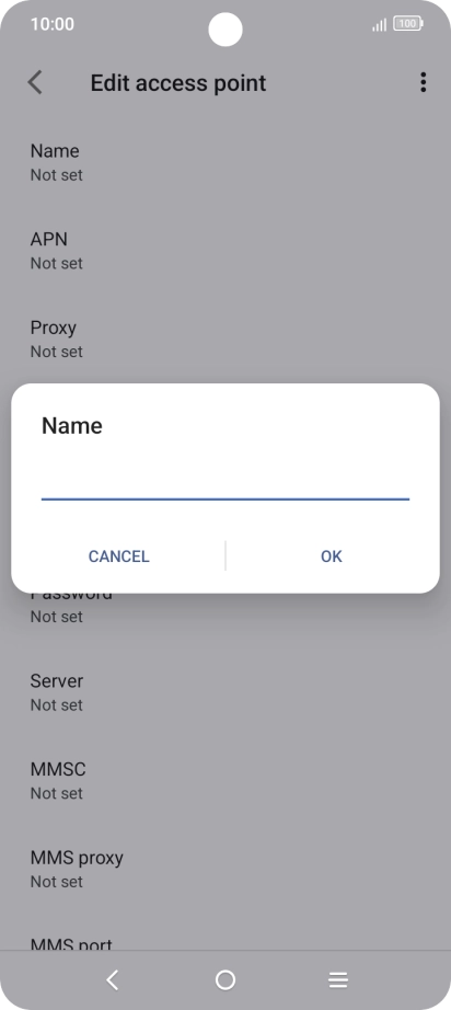 Key in EE Internet and press OK. Key in EE Internet and press OK.