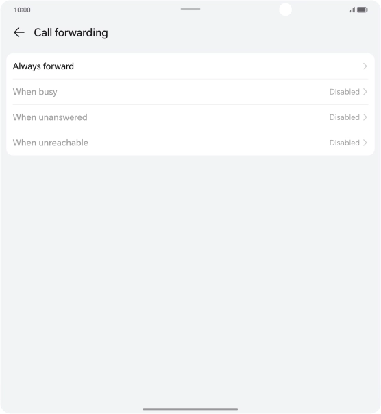 Press the required divert type. Press the required divert type.
