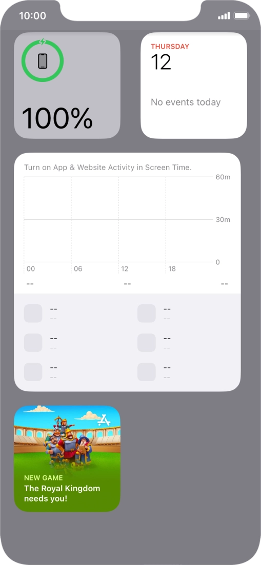 Press and hold the required widget until a pop-up menu is displayed. Press and hold the required widget until a pop-up menu is displayed.