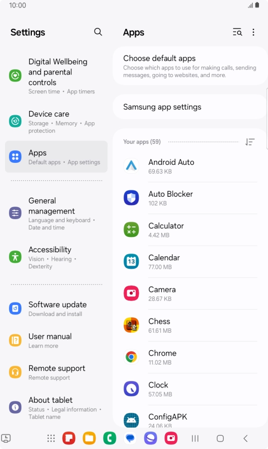 Press the required app. Press the required app.