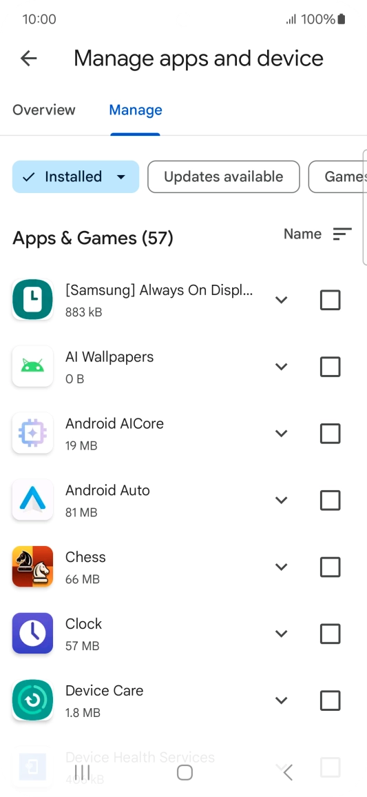 Press the required app. Press the required app.