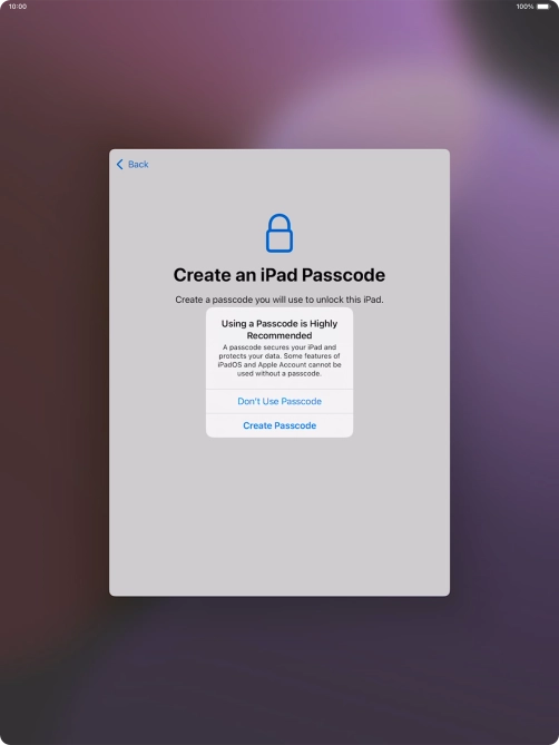 If you turn off the function, press Don't Use Passcode. If you turn off the function, press Don't Use Passcode.