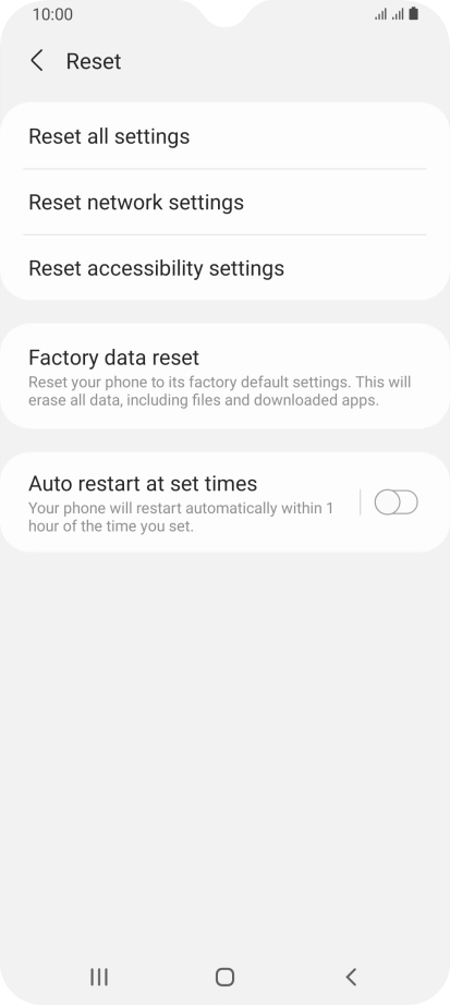 Press Factory data reset. Press Factory data reset.