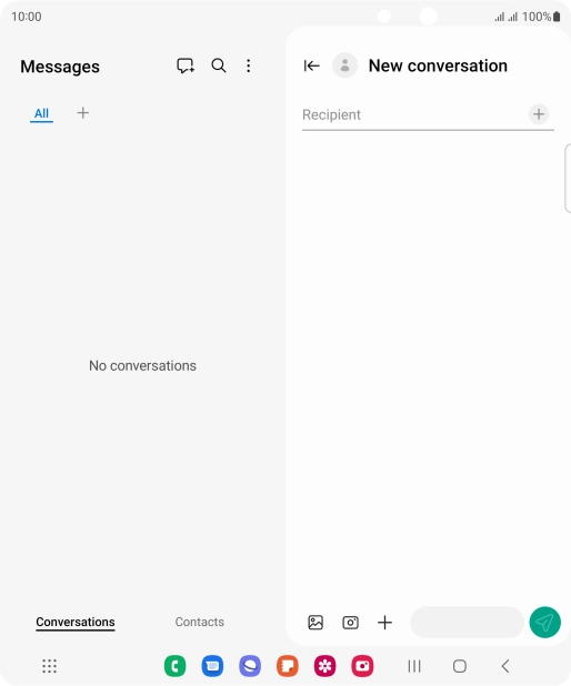 Press the search field and key in the first letters of the recipient's name. Press the search field and key in the first letters of the recipient's name.