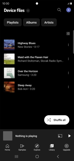 Press the required audio file. Press the required audio file.