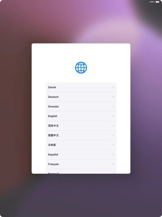 Press the required language. Press the required language.