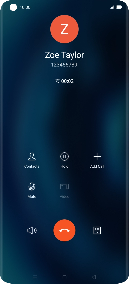 Press the end call icon. Press the end call icon.