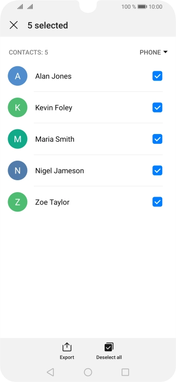 Press Export. Press Export.