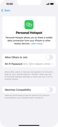 Press Wi-Fi Password and key in the required password. Press Wi-Fi Password and key in the required password.