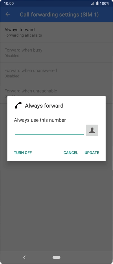 Press TURN OFF. Press TURN OFF.