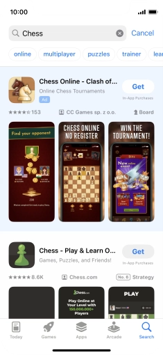 Press the required app. Press the required app.