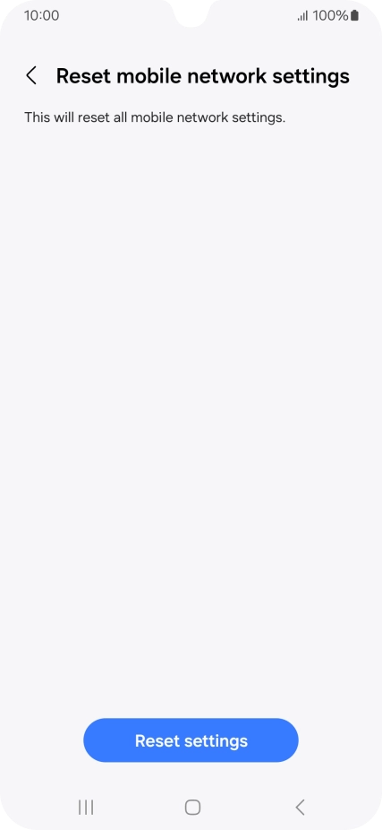 Press Reset settings. Press Reset settings.