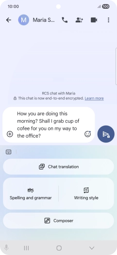 To change the writing style of your text, press Writing style and follow the instructions on the screen to use the function. To change the writing style of your text, press Writing style and follow the instructions on the screen to use the function.