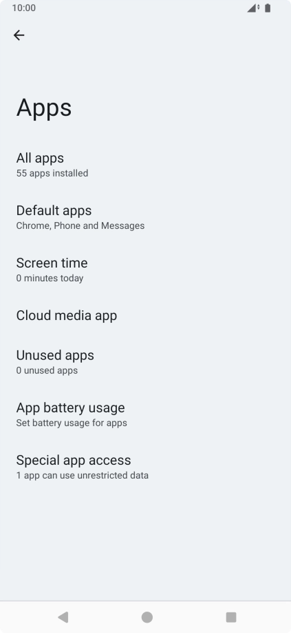 Press All apps. Press All apps.