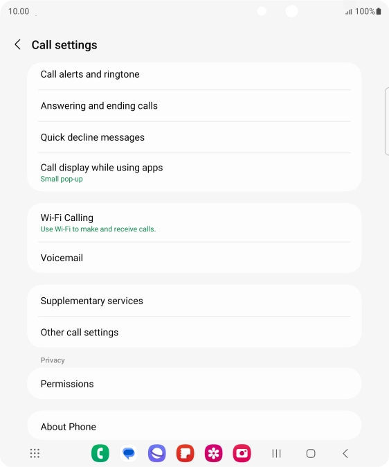 Press Supplementary services. Press Supplementary services.