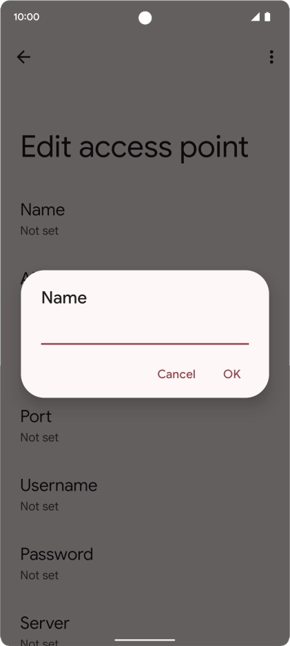 Key in EE Internet and press OK. Key in EE Internet and press OK.